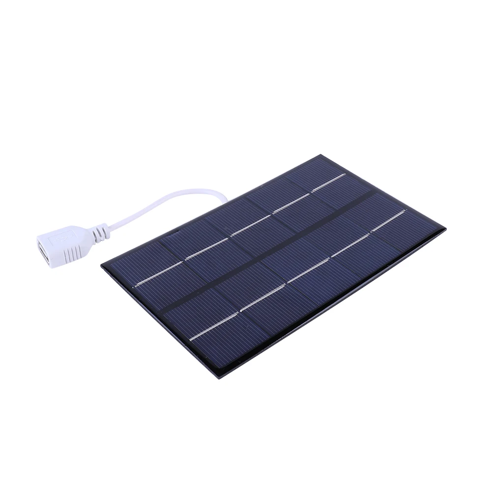 Placa Solar USB, cargador de Panel Solar de 5W y 5V, células fotovoltaicas de polisilicio para batería de 3-5V/carga de teléfono para acampar al aire libre