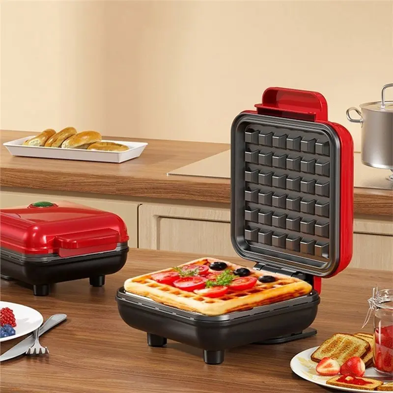 A02V-Donut Cake Baking Tray Electric Baking Pan, Waffle Biscuit Machine Fully Automatic Household Breakfast US Plug