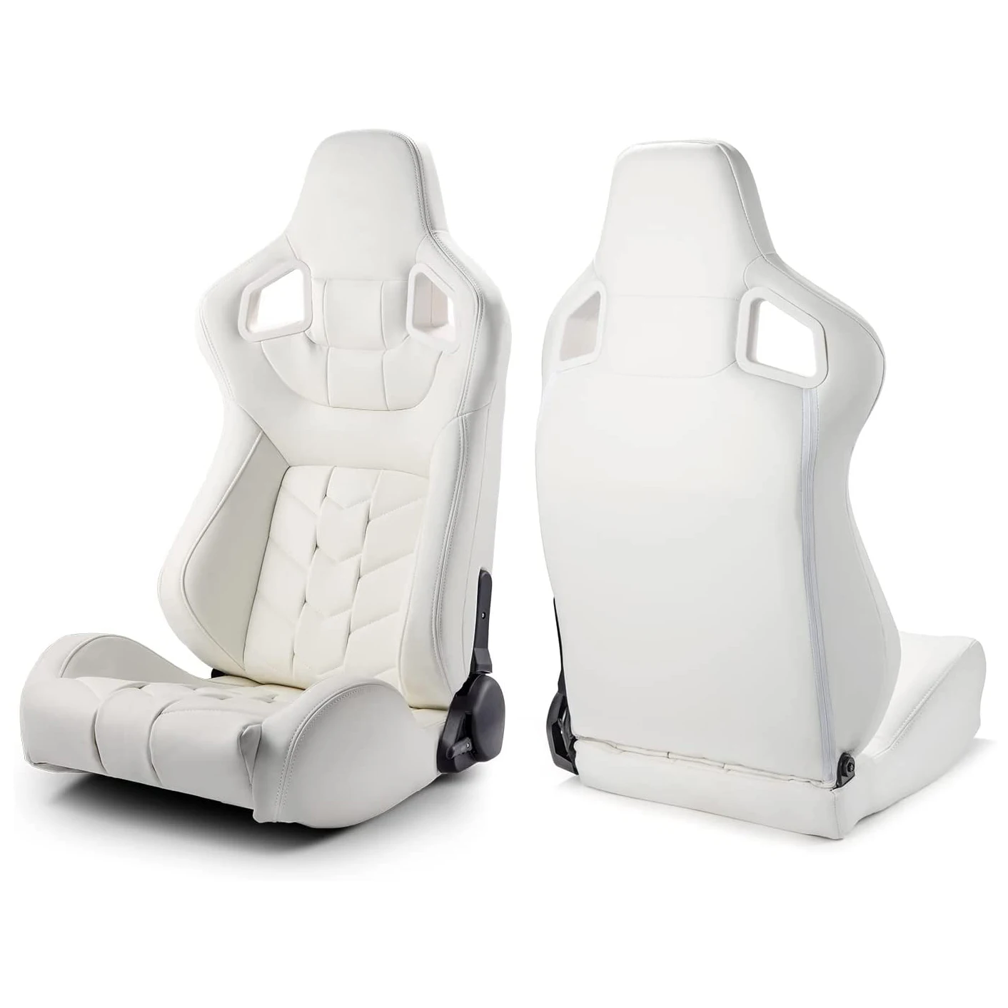 9009 White High Quality Leather Car Vehicle Gaming Station Simulator Universal Adjustable Sim Bucket Racing Seats