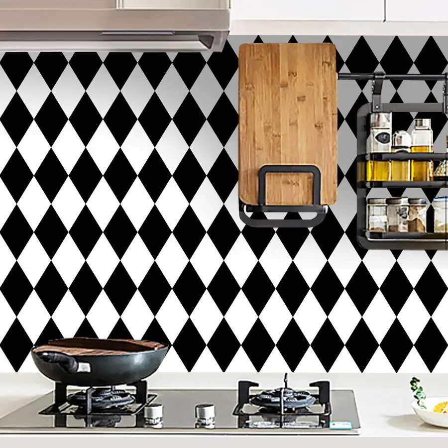 

and White Peel and Stick Wallpaper Diamond Wallpaper Rhombus Contact Paper Self Adhesive Waterproof Vinyl Roll for Bathroom Kitc