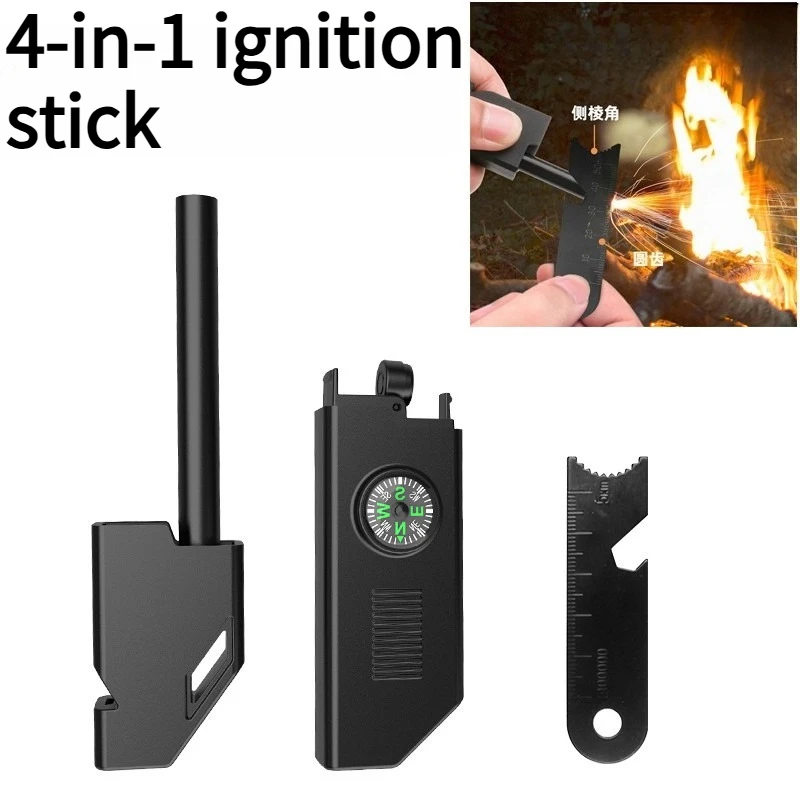 

2PCS New 4-in-1 Firestick Camping Multifunctional Firestone Outdoor Survival EDC Tool Set