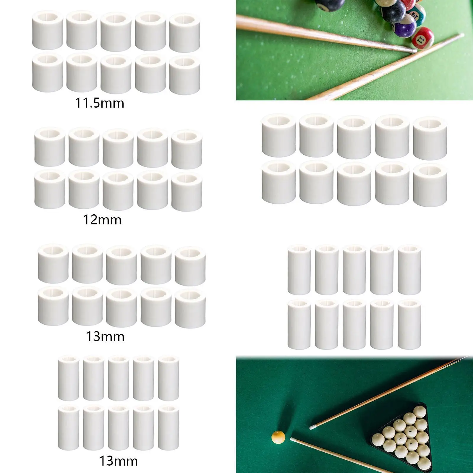 

10x сменные наконечники для бильярдного кия, простые в установке аксессуары для ремонта снукерного кия, легкие наконечники для бильярдного кия