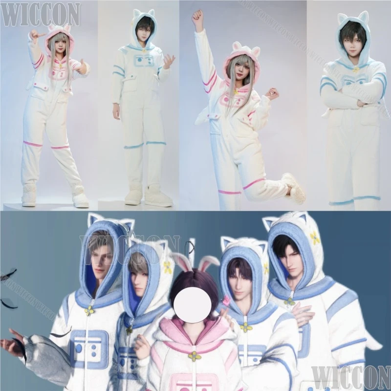

Footed Pajama Love And Deepspace Dreamer Cosplay Xavier Zayne Rafayel Sylus Caleb Homewear Man Women Party Outfit Cos Customized