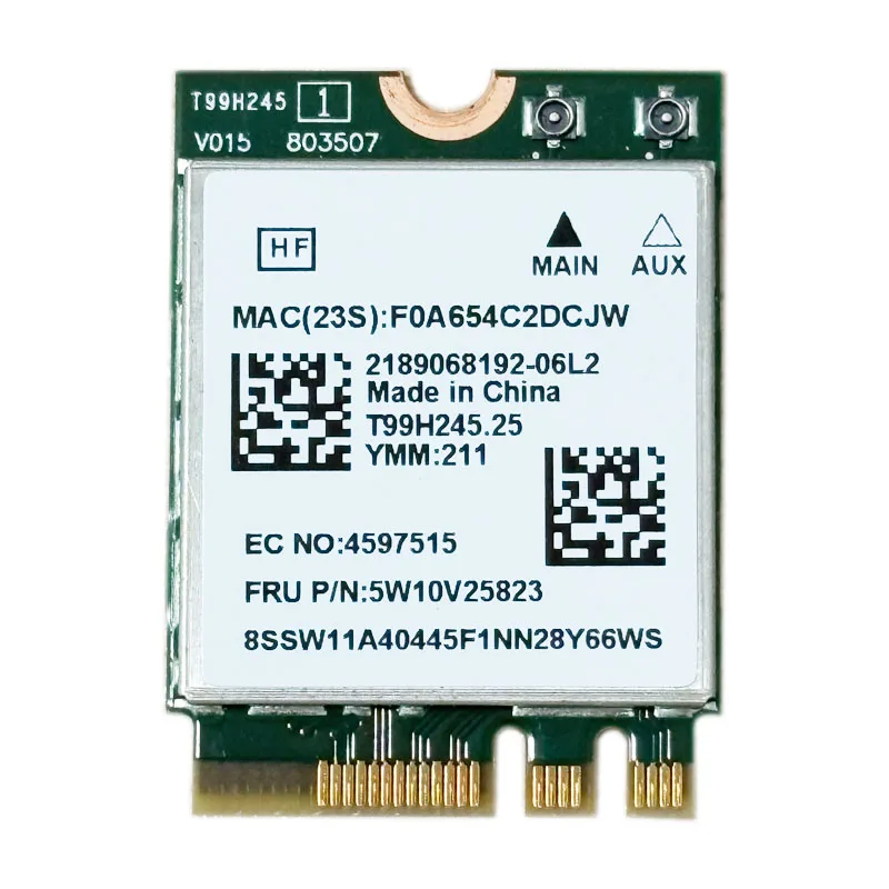 Wi-Fi 6   MT7921 wifi 6 1800M Bluetooth 5.2 wireless WIFI network card NGFF m.2 support windows10 / 11 MT7921k