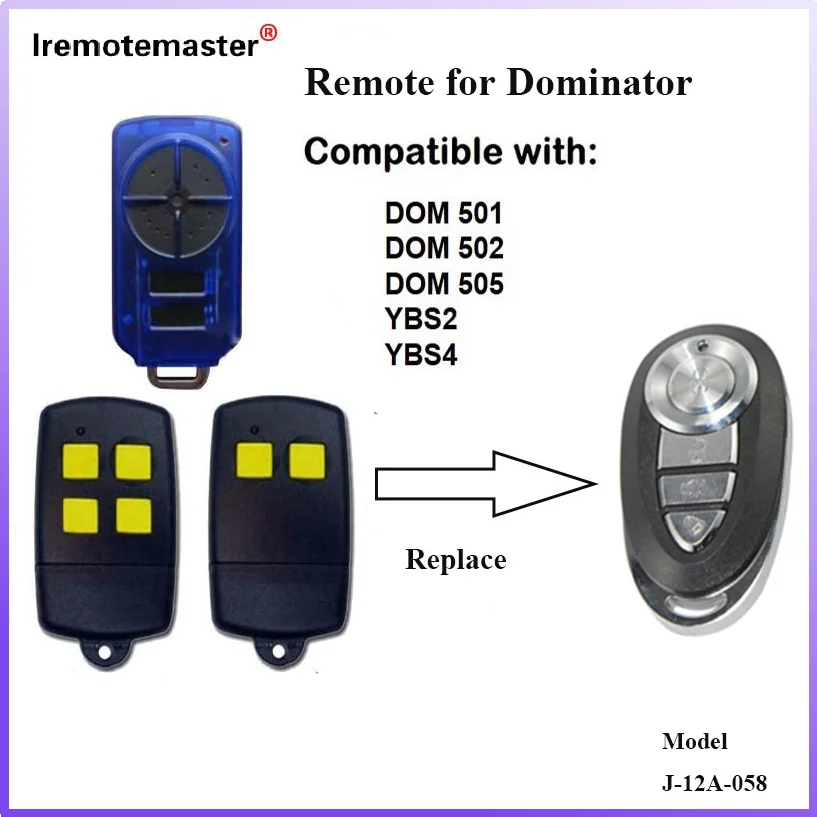 For Dominator DOM501 DOM502 DOM505 YBS2 YBS4 433.92MHz Garage Gate Door Opener Garage Door Remote