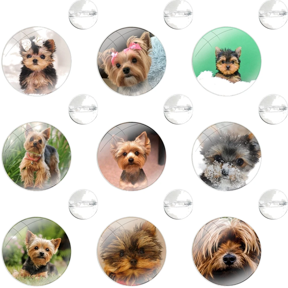 Pins Badge Metal Brooches For Clothes Backpack Decoration gift Yorkshire terrier dog puppy