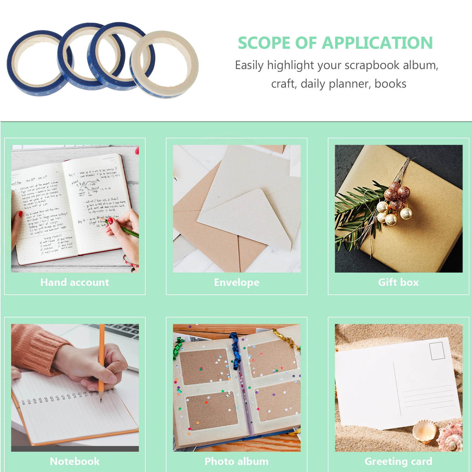 

8pcs Time Management Tapes 8 Rolls Diy Washi Tape For Planner Scrapbooking Sticker Journal Office School Reusable Adhesive Tape