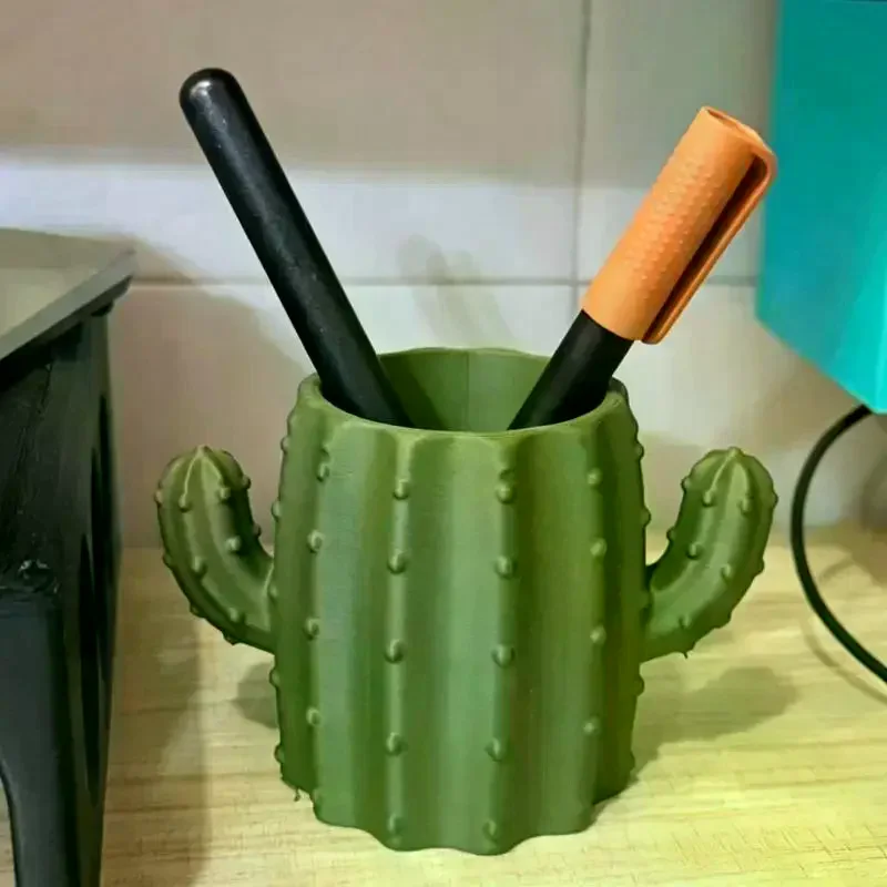 Creative Multifunctional Fashionable Cute Cactus Pen Holder For Students And Offices 1pc