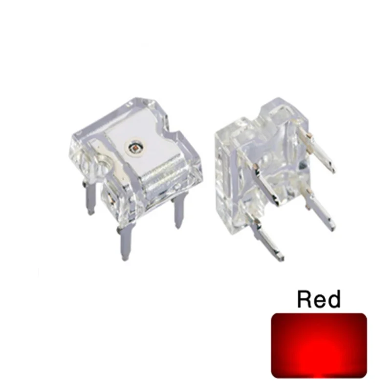 

100pcs Flat Top Led Piranha Red Transparent Clear Lens Super Flux Ultra Bright Wide Angle Rectangle Light Lamp