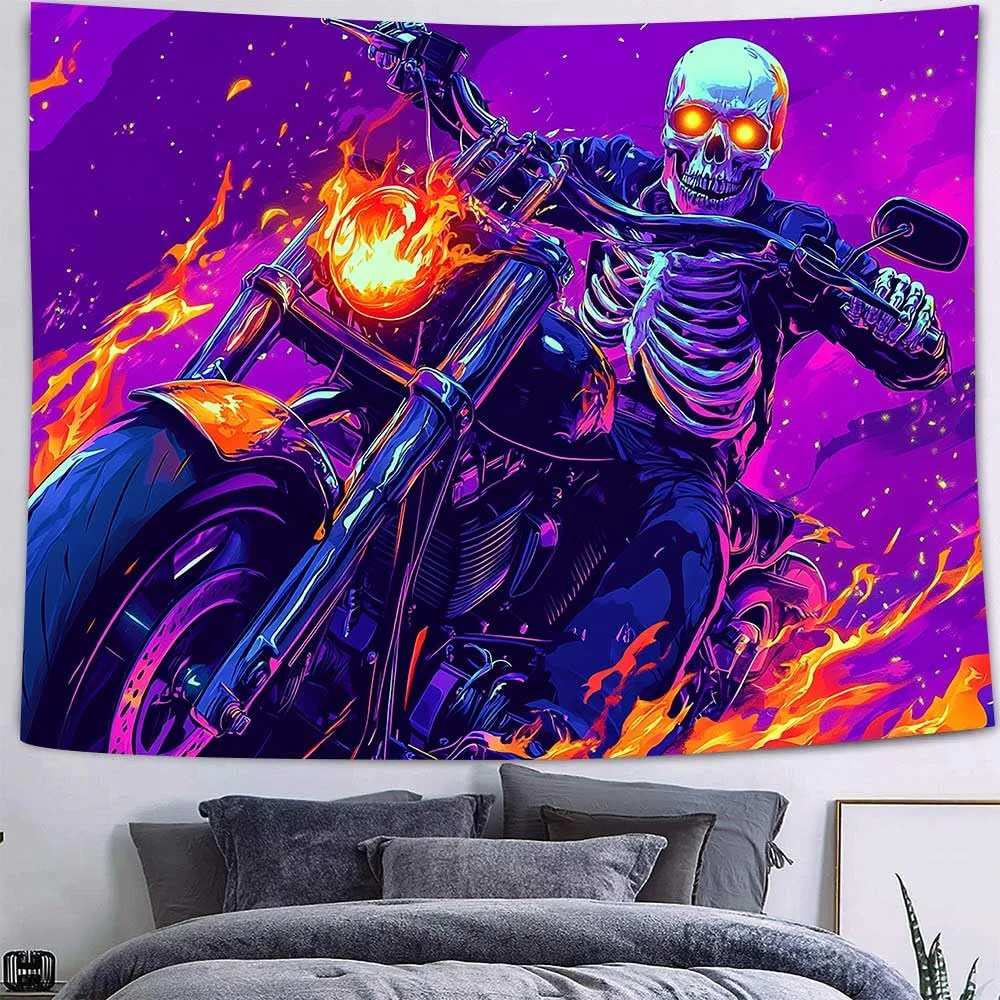 

Гобелен VIKAMA с изображением мотоцикла в стиле киберпанк для гостиной, спальни, игровой комнаты, настенный декор для дома