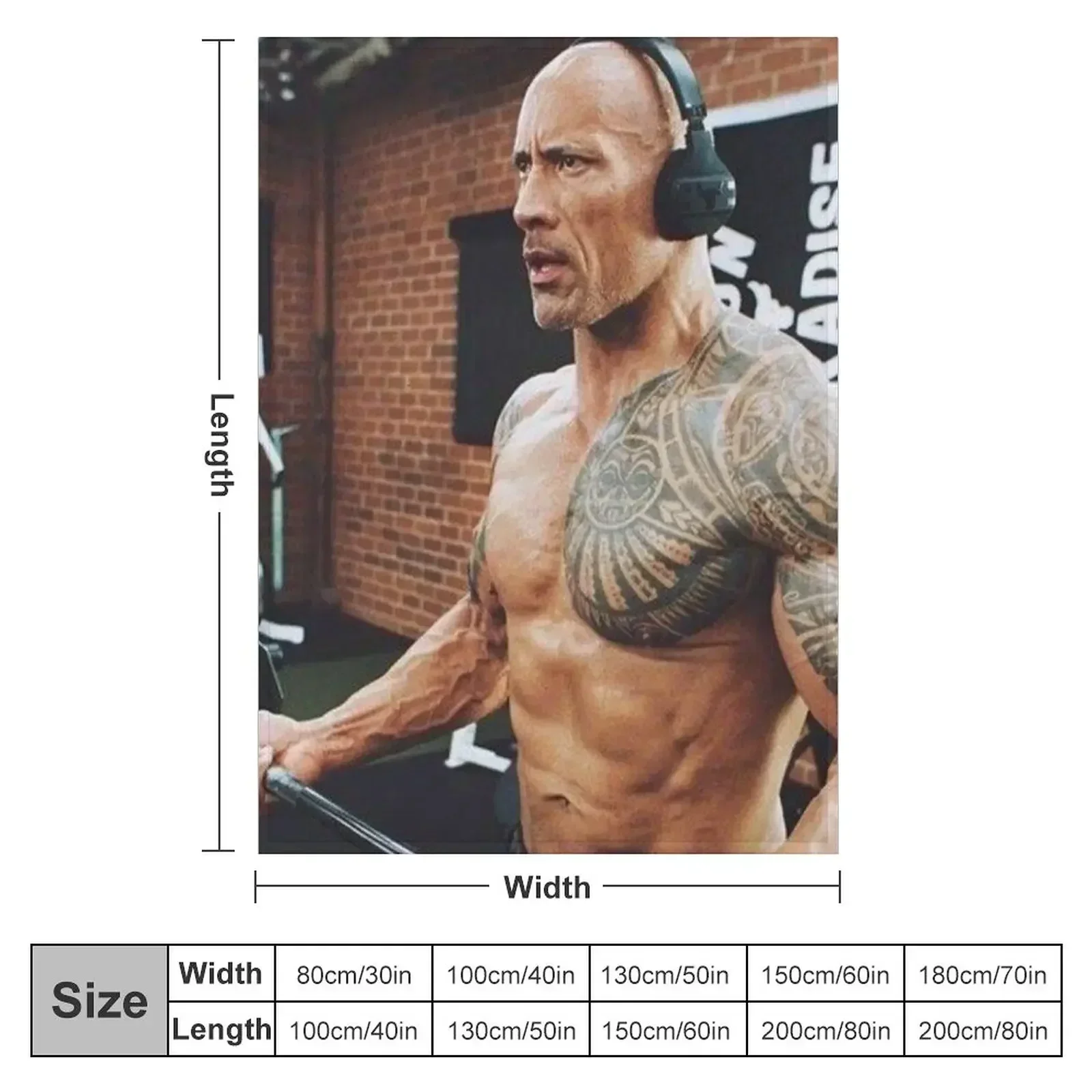 dwayne the rock johnson gym Throw Blanket couch cozy soft plush fuzzy picnic outdoor blanket