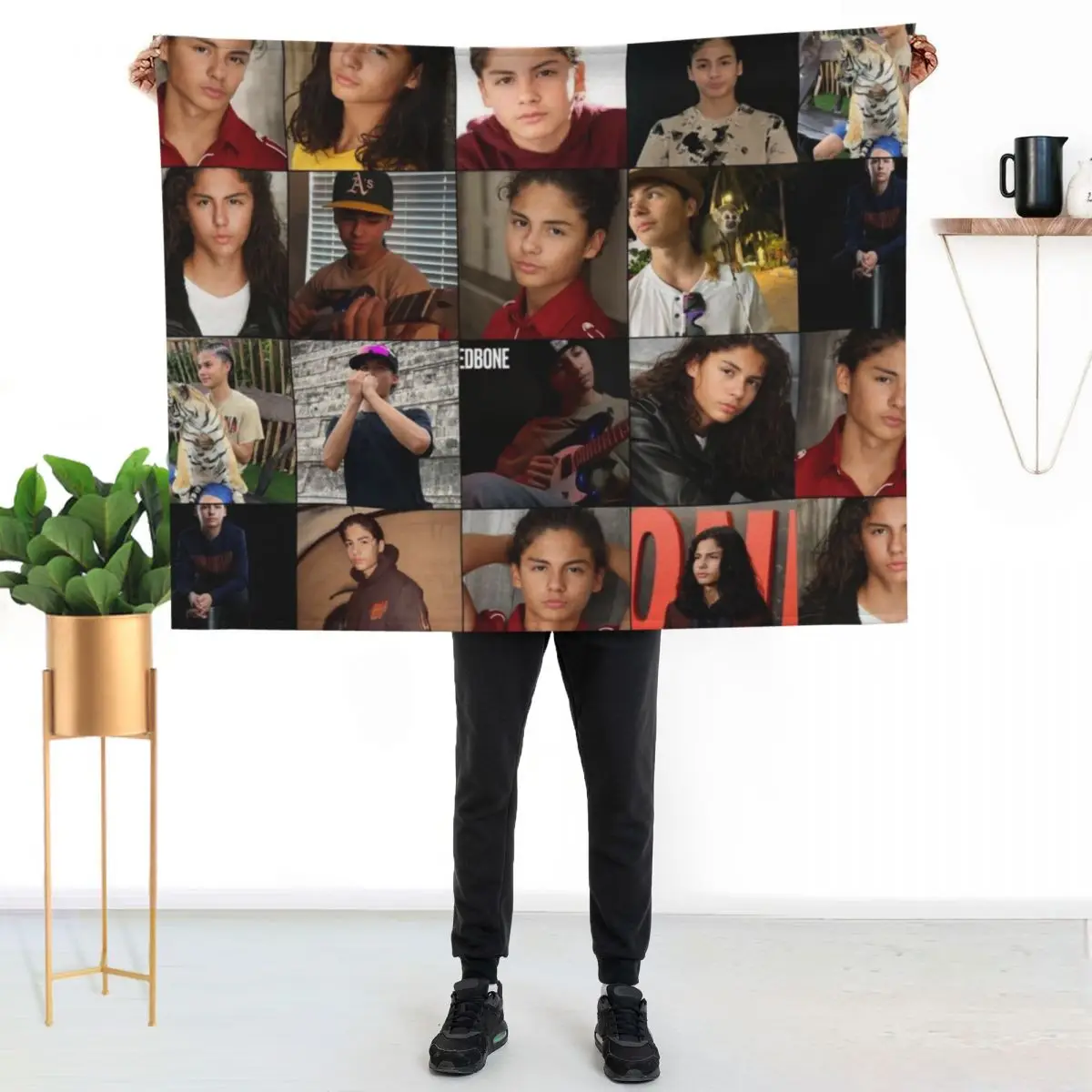 Miguel Cazarez Mora Photo Collage Art Throw Blanket Faux Fur Soft Warm Blanket for Bed