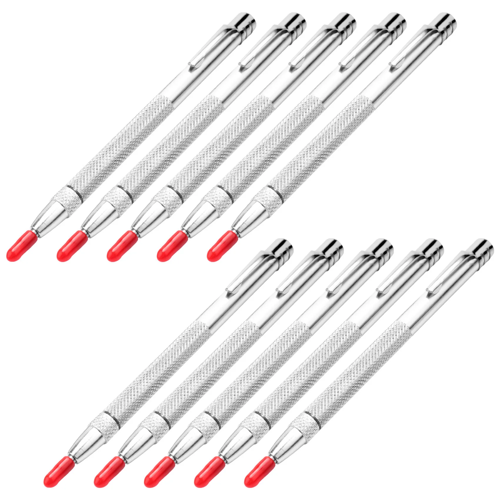 Durable 10 Pieces Tungsten Carbide Scriber with Magnet Aluminium Etching Engraving Pen with Clip for Ceramics Glass Marble