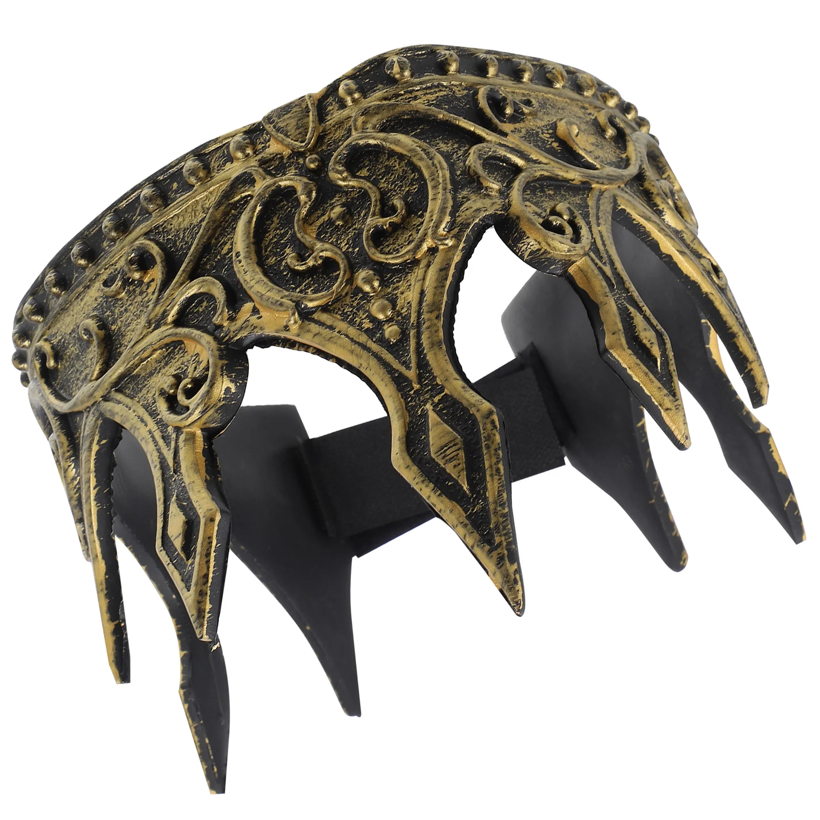 

Легкая золотая корона из искусственной кожи, средневековая повязка на голову, регулируемая на день рождения, косплей, косплей, корона, средневековые короны для мужчин