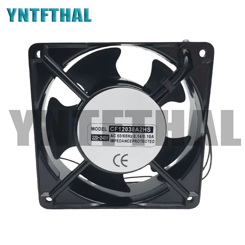

NEW For CF12038A2HS AC 220V-240V 0.14A/0.1A 50/60HZ 12038 12cm 120*120*38mm 2 Wires Cooling Fan