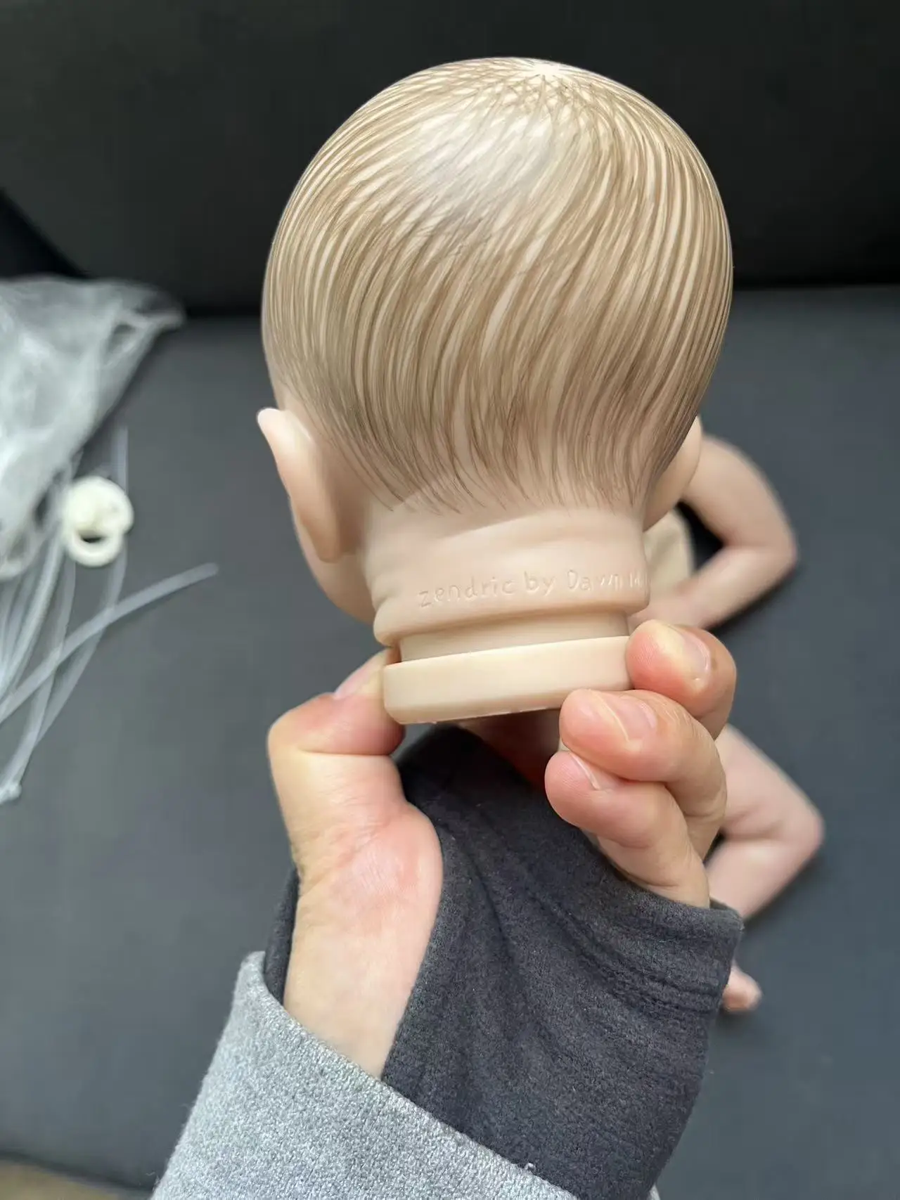 16 polegadas kit boneca reborn zendric já pintado peças de boneca com veias visíveis diy kits reborn bebe reborn nome na parte traseira