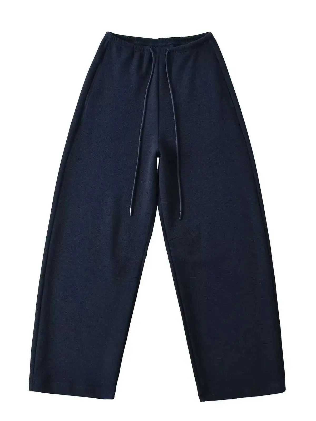 

New 2024 Autumn/winter Curved Narrow Waisted Loose Thick Pants Women's Drawstring Lace Up Solid Color Casual Pants Z08K