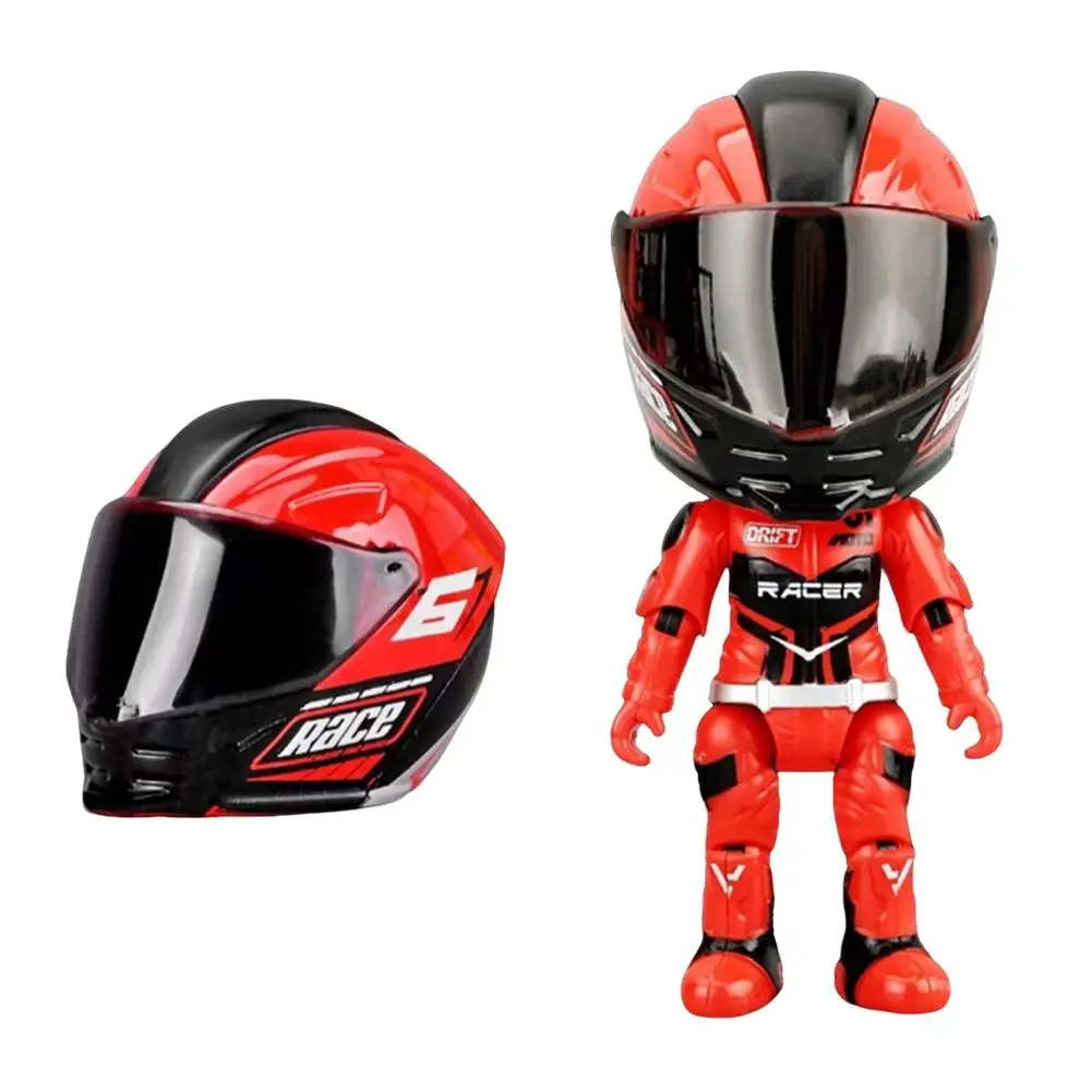 Motorradhelm Mini-Helm Schlüsselanhänger Simulierte Fahrerfigur Helm-Schlüsselanhänger mit LED-Licht Geschenke – Detail 1