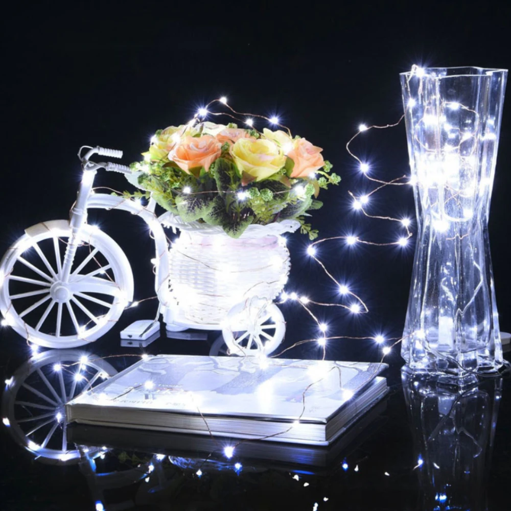 LED 3 Modes Copper Wire String Lights 5M Battery Operated Holiday lighting Fairy Garland For Christmas Tree Wedding Party Decor