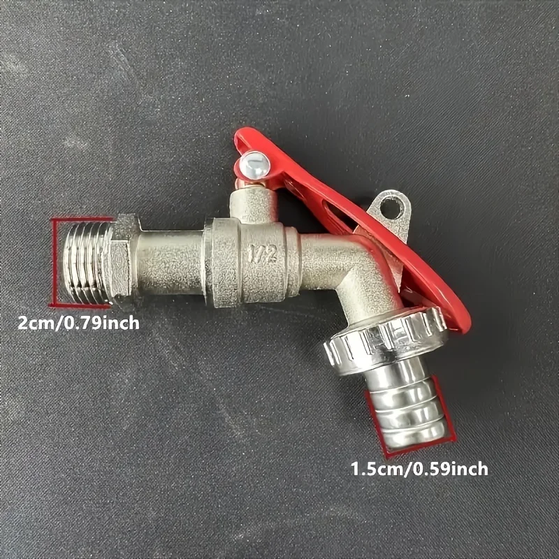 G1/2 Ball Valve Garden Hose Faucet, Zinc Alloy Outdoor Water Tap with High Flow, for Garden Lawn Watering, Patio, Home