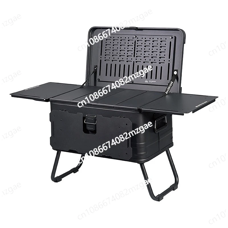 

Outdoor camping aluminum-magnesium alloy storage box modification box for car use, with tripod finishing box