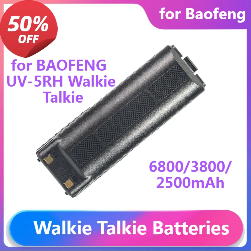 

Walkie Talkie Batteries for BAOFENG UV-5RH Walkie Talkie BF-K5Plus UV-5RM GM-5RH AR-5RM Two Way Radio Battery 6800/3800/2500mAh