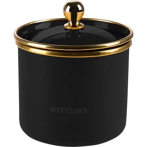 Emsan Troy Enamel Small Jar Black