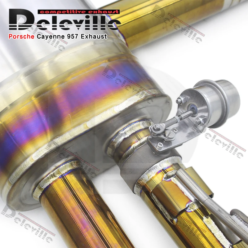 Yooking Exhaust System For Porsche Cayenne 957 3.6/4.8T 2006-2010 Titanium Catback Exhaust Downpipe view 3