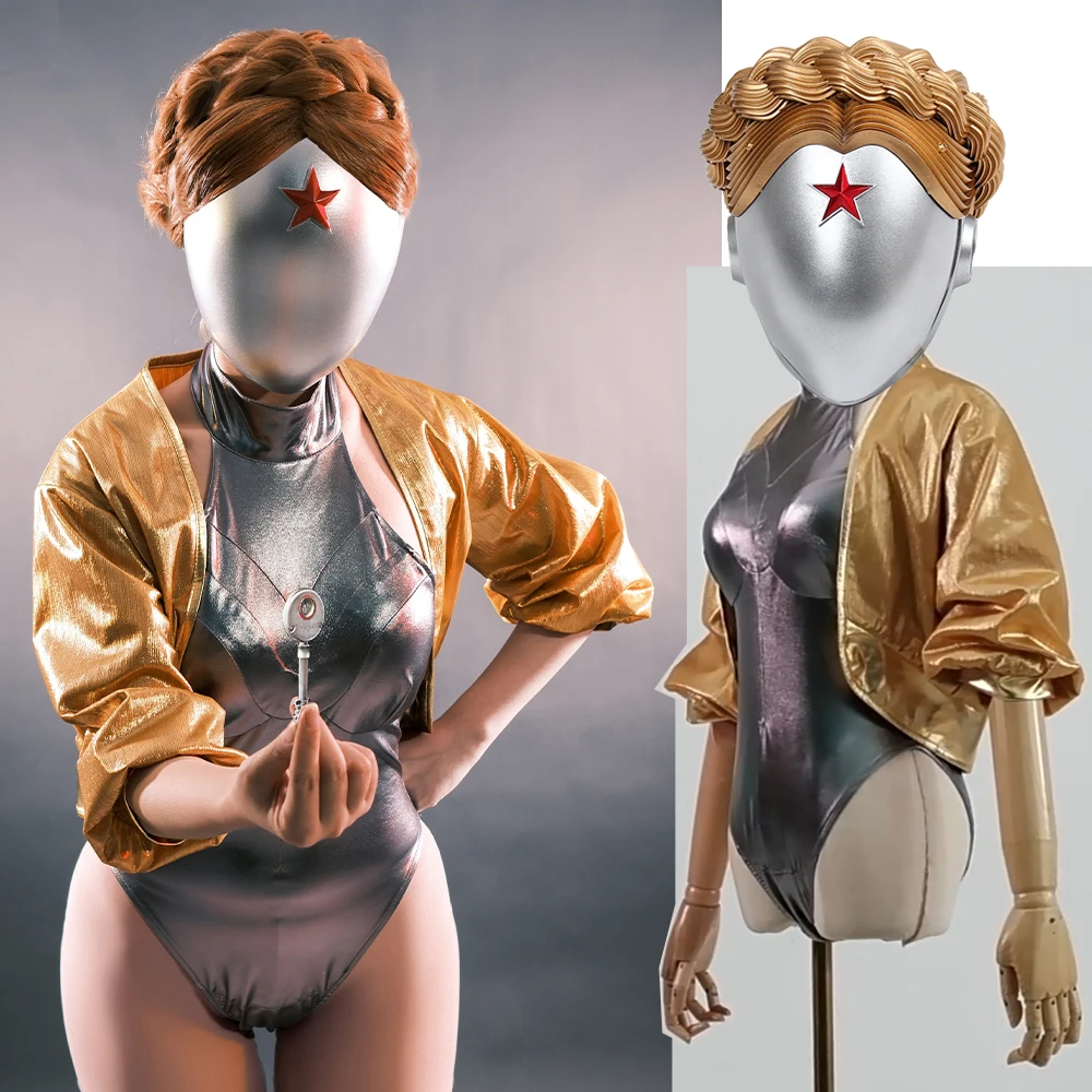 

Shooting Game Atomic Heart Cosplay Uniform Twins Robot Sisters Dixie Prop Visible Masks PU Acrylic Helmet Halloween For Women Me