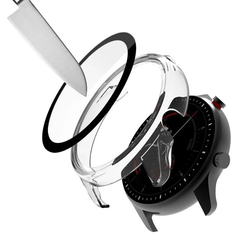حافة صلبة شل زجاج الشاشة حامي فيلم Smartwatch إطار حافظة ل Haylou RT2 LS10 ساعة ذكية الغطاء الواقي الملحقات