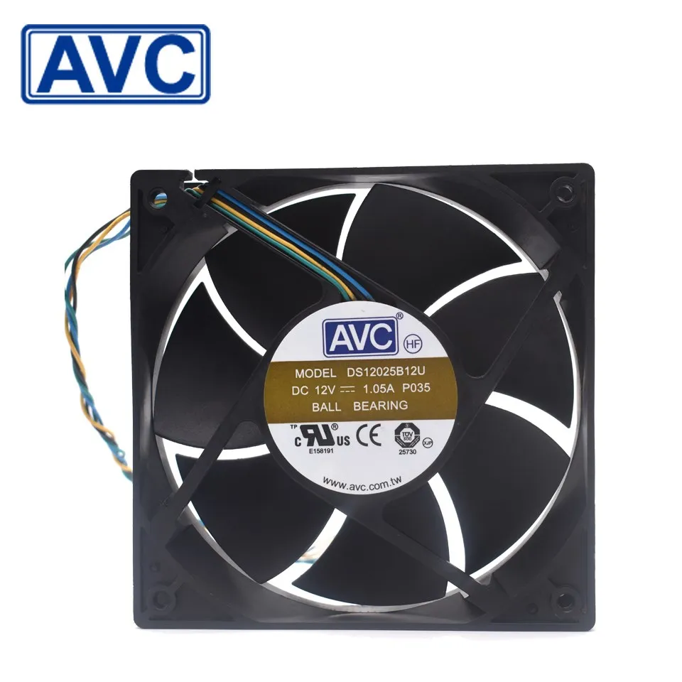 Para avc ds12025b12u 12025 12v 1.05a 120mm pwm grande volume de ar caso ventilador refrigeração