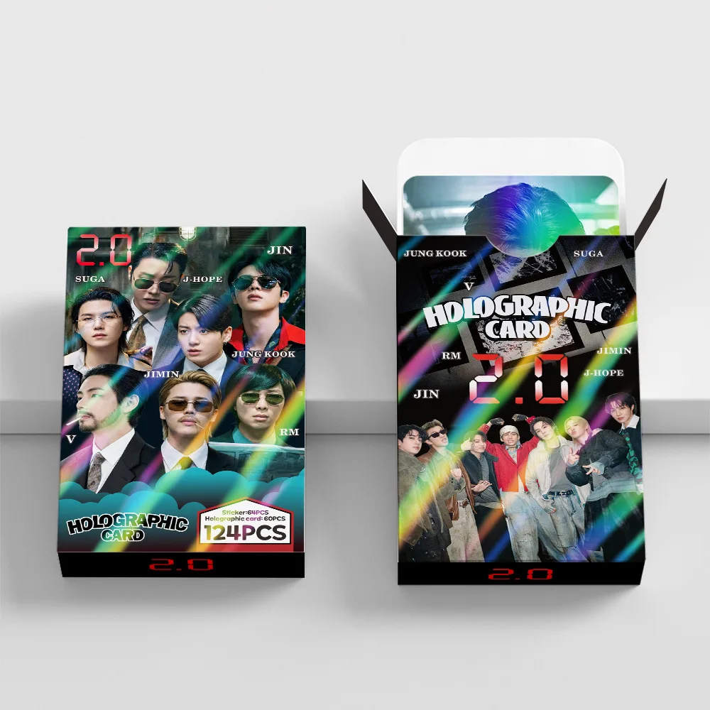 

124 Laser Cards Boy Band '2.0' Merchandise Flash Photo Cards Photo Cards LOMO Cards Flash Cards Fan Collection Cards Gift