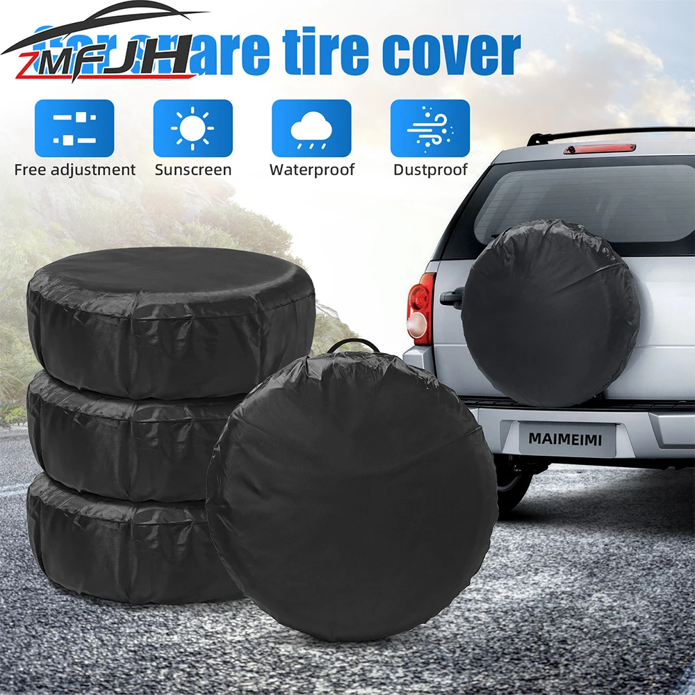 1/2/4PCS Polyester Car Auto Wheel Tire Cover Protector Car Spare Tire Cover Tyre Wheel Covers For Vehicles Dustproof Tire Bags