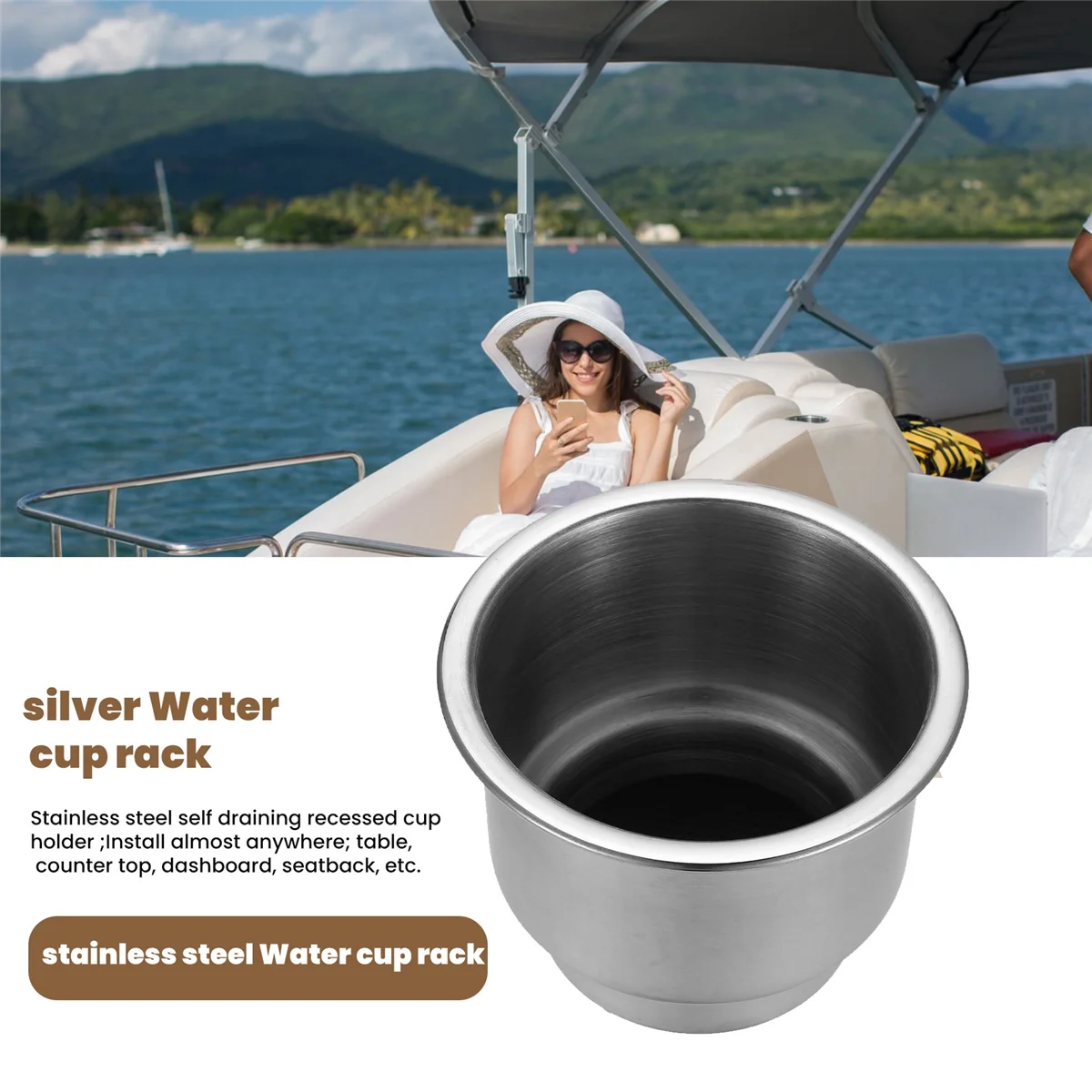 Держатель для напитков BVBV из нержавеющей стали, матовый со сливом, морская лодка, кемпер на колесах