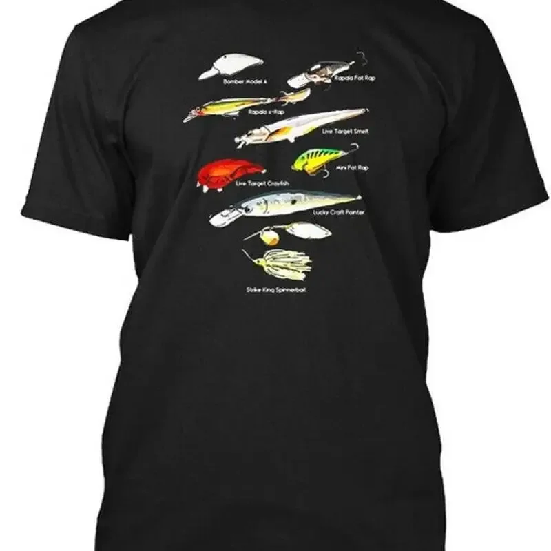 Bass Fish Lures Baits Fishing Size Premium T Shirt M 2XL