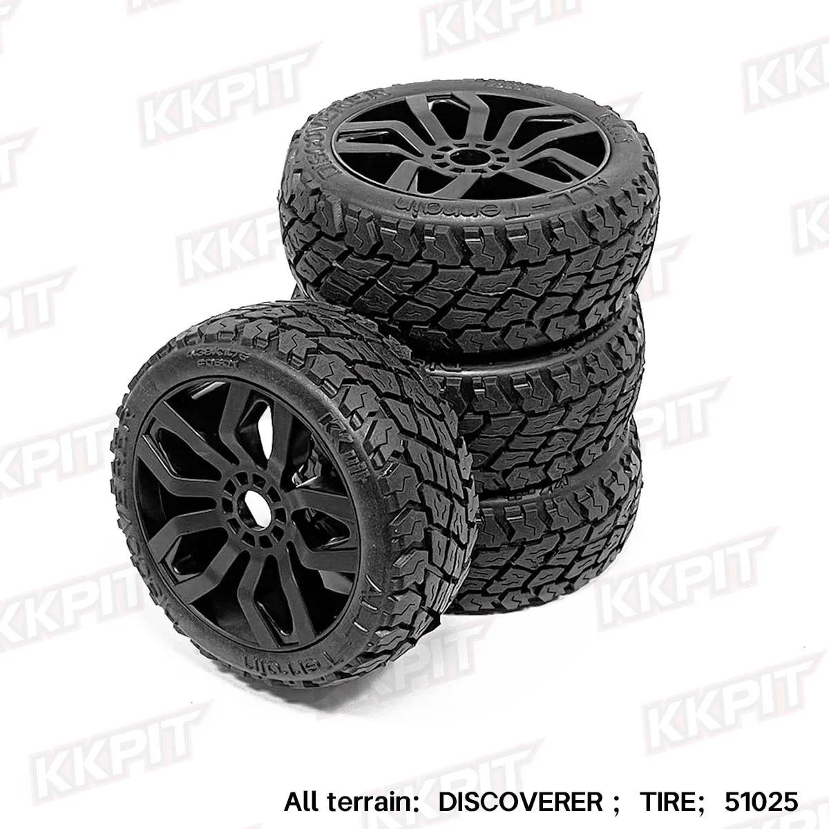 KKPIT 1/8 All terrain：DISCOVERER&X3 Front/Rear 109mm/46mm Off-Road Buggy Tires 51025
