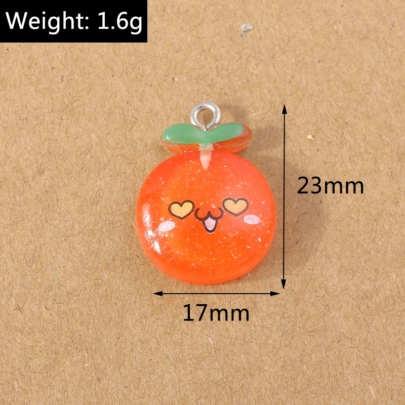 15 Stück Mix Harz Obst Herz Blume Tier Charms Anhänger für DIY Ohrringe Halskette Armband Schmuckherstellung Zubehör – Detail 32