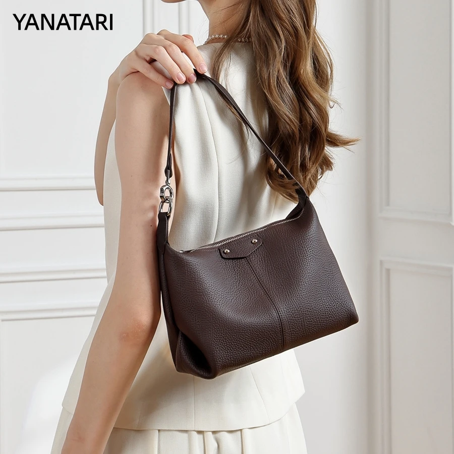 YANATARI luxury handbags crossbody bags Vintage Genuine leather women shoulder Small square bag soft leather cowhide fashion