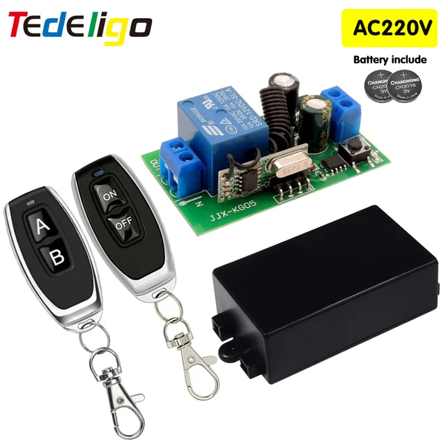 433MHz Bezprzewodowy przełącznik zdalnego sterowania AC110V 220V 10A 1CH Moduł przekaźnika Odbiornik ON OFF Pilot zdalnego sterowania do żarówek LED DIY