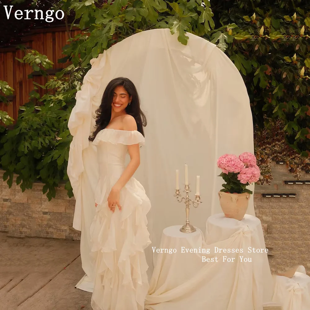 

Verngo lvory Chiffon Evening Dress Off The Shoulder Mermaid Maxi Prom Gowns Women Elegant Formal Party Dresses Customized 2026
