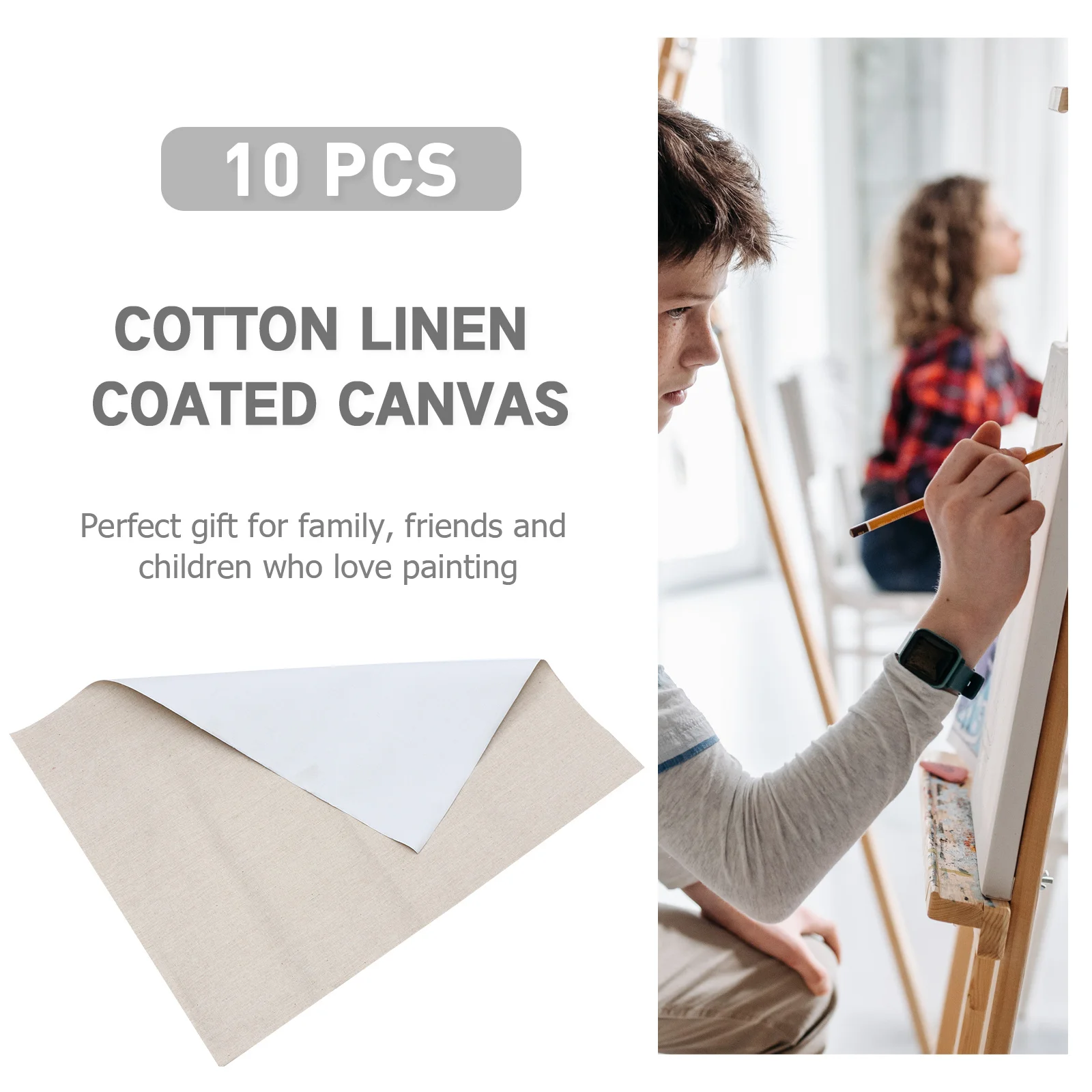 

Waterproof Oil Canvas 10 Sheets Cotton Blank Painting Cloth For Diy Kids Art Projects Durable Breathable Canvas Art