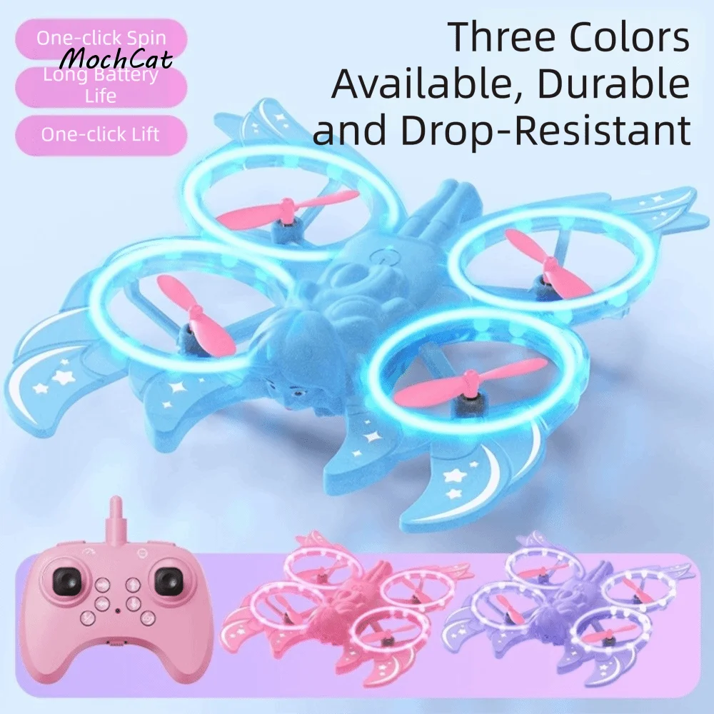 Glitter Butterfly Remote Control Aircraft Toy Gravity Sensing Flash Lighting RC Quadcopter Toy 3D Flip Intelligent Hover