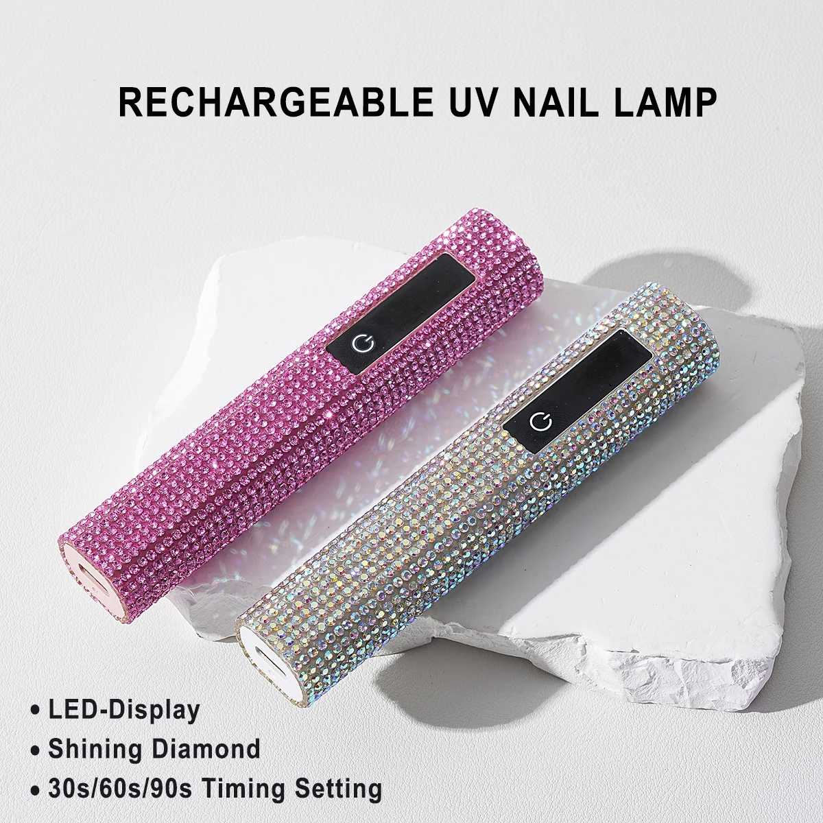 Lámpara de uñas LED portátil USB, luz de uñas UV de gel de secado rápido, recargable con batería de 180 mAh, pantalla LCD, pantalla táctil, para dedo