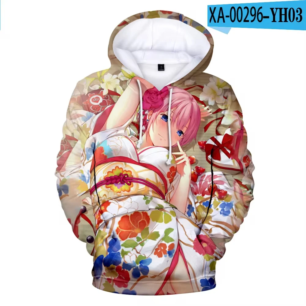 Anime The Quintessential Quintuplets 3D Print Men's Hoodie Casual Long Sleeves Outdoor Pullover Sweatshirt Kids Unisex Clothing