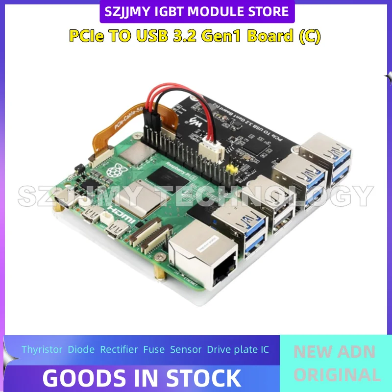Raspberry Pi 5a generazione PCIe a scheda di espansione USB 3.2 Gen1 a quattro vie Driver ad alta velocità da 5 Gbps gratuito NUOVO ORIGINALE IN MAGAZZINO