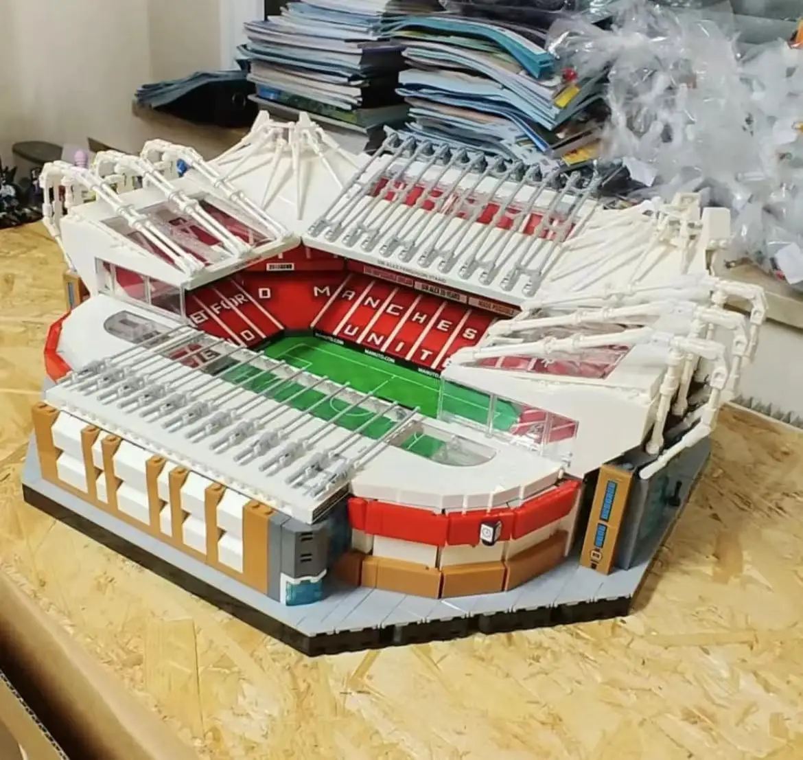 3898 PCS Old Trafford Football Field Stadium Compatible 10272 Building Blocks Bricks Birthday Toy Gift