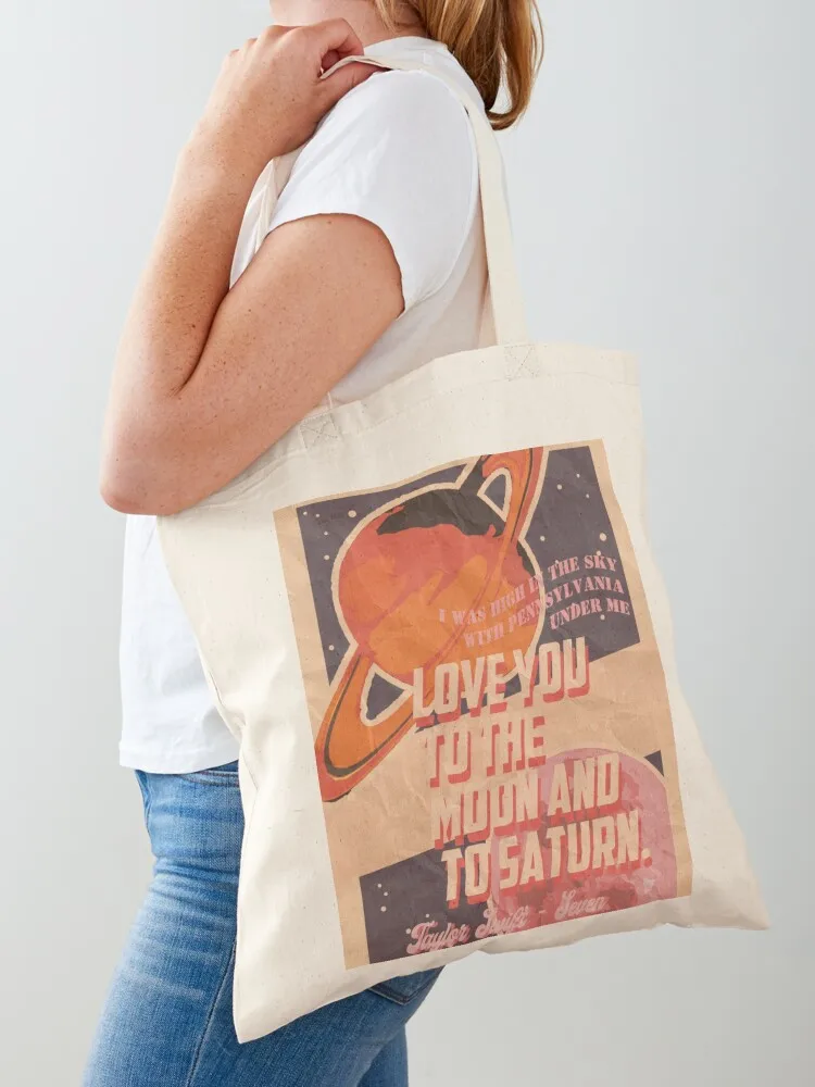 

moon to saturn Tote Bag bags woman 2025 Canvas great bag sacs de shopping