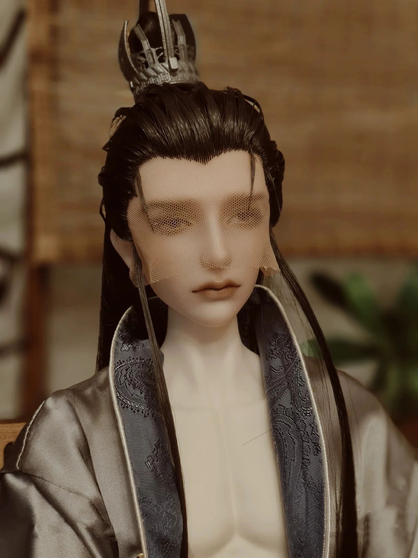 1/4 1/3 BJD Samurai Wig Ancient Costume Doll Hanfu Wigs Vintage Long Hair For MSD SD13 Girl ID72 Uncle Doll Accessories A2102B
