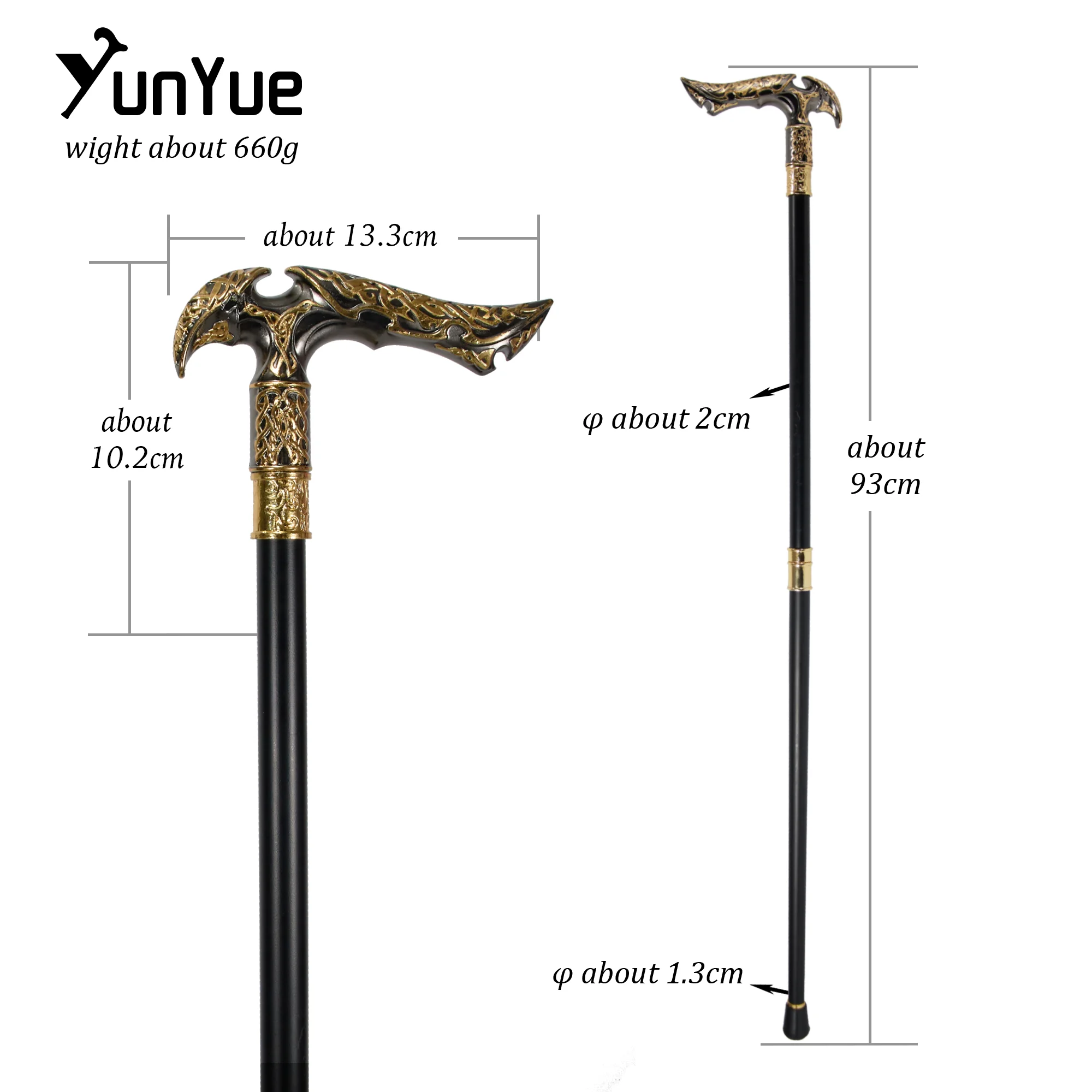 Luxury Black and Gold Flower Wheatear Pattern Fashion Walking Stick Gentlemen Elegant Vintage Walking Canes Lady Party Cane