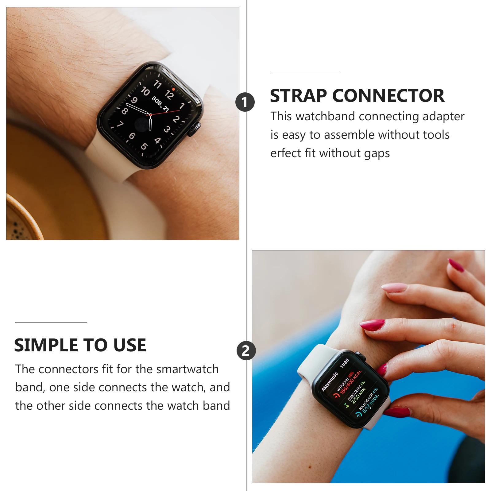 

4 Pcs Metal Watch Connecting Adapter for Smartwatch B Durable High Grade Material Perfect Fit Watch Strap Connector Smart